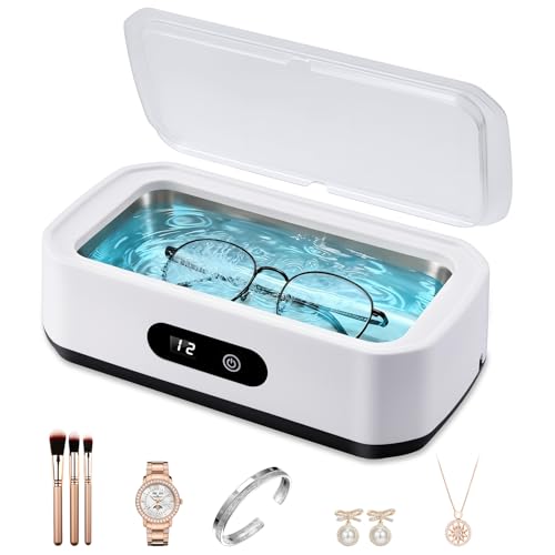 Nettoyeur Ultrasons Lunettes 650ML, 48KHz Nettoyeur Bijoux à Ultrason, Ultrasonic Cleaner avec 5 Minuteries Numériques, pour Bijoux, Dentier, Montres,...
