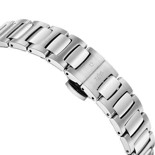 Image of Xylys Duet Swiss Analog Silver Stainless Steel Strap Blue Dial Watch for Women