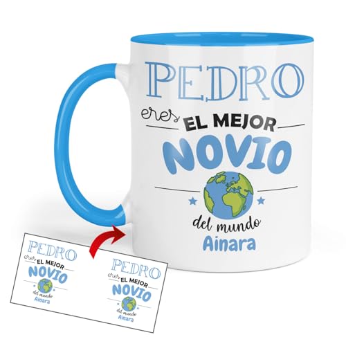 Kembilove Taza Novio Personalizada | Regalo original con nombre | Detalle Romántico San Valentín Cumpleaños Aniversario | Tazas personalizadas novios | Cerámica 350 ml Kembilove Taza Novio Personalizada | Regalo original con nombre | Detalle Romántico San Valentín Cumpleaños Aniversario | Tazas personalizadas novios | Cerámica 350 ml