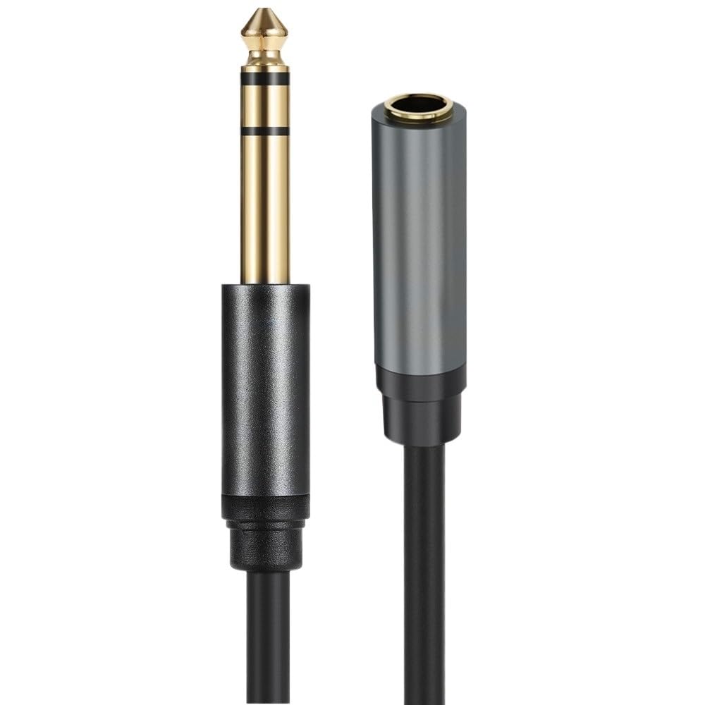 Adattatore per cuffie da 1/4 a 3,5 mm TRS 6,35 mm 1/4 maschio a 3,5 mm 1/8 femmina stereo Ja-ck cavo adattatore audio 6,5 mm (stereo, 300 cm)