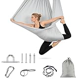 Staranry Aerial Yoga Hängematte Set, 150x340CM, Dehnbare, Atmungsaktive Nylon-Stoff, 200KG Max. Tragfähigkeit, Befestigungsmaterial, Ideal für Anti-Schwerkraft Yoga-Übungen, für Erwachsene
