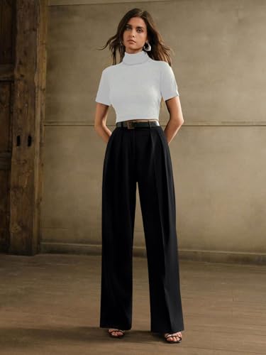 GRECIILOOKS High Waist Cotton Trousers for Women – Flared Parachute Pants with Side Pockets | Casual Travel Cargo Pants (Available in Plus Size and Combo Pack of 2) Black (GL-TR1159_BLACK_36)