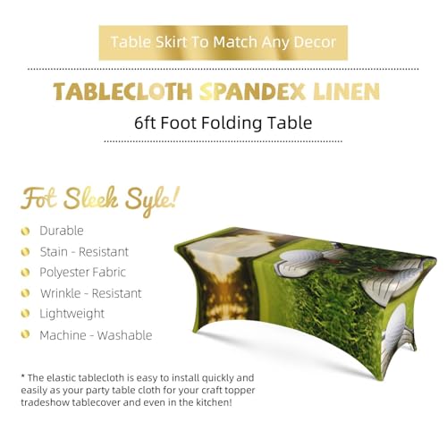 Nappe de table extensible 1,8m en élasthanne imprimé golf pour banquet - 6