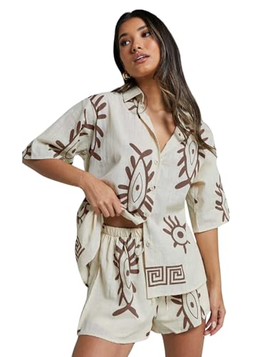 Image of Leriya Fashion Women's Rayon Co-ord Set Stylish | Summer Pajama Set for Women & Girl for Beach & Holiday Look | Night Suit| Summer Vacations Printed Pyjama Set for Goa Beach Outfits