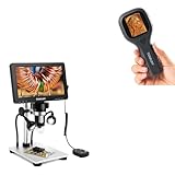 TOMLOV DM9 7' Digital Microscope: 1080P 1200X Coin Microscope Magnifier+TOMLOV P10 Evo Digital Coin Microscope Black