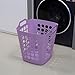 Flexible Plastic Laundry Basket - Square Storage Hamper with Side Handles for Easy Carrying - Versatile Organizer for Laundry, and Household Storage, Purple 50 Litter