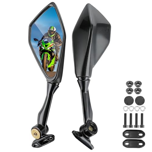 Motorcycle Rear View Mirrors Fit for Ninja 300 400 500 ZX6R EX300 EX400 636 650 250R 300R ABS Adjustable Rotating Motorcycle Side Rear View Mirrors
