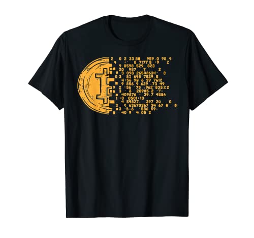 Bitcoin Coin Numbers BTC Crypto Cryptocurrency Miner Trader T-Shirt