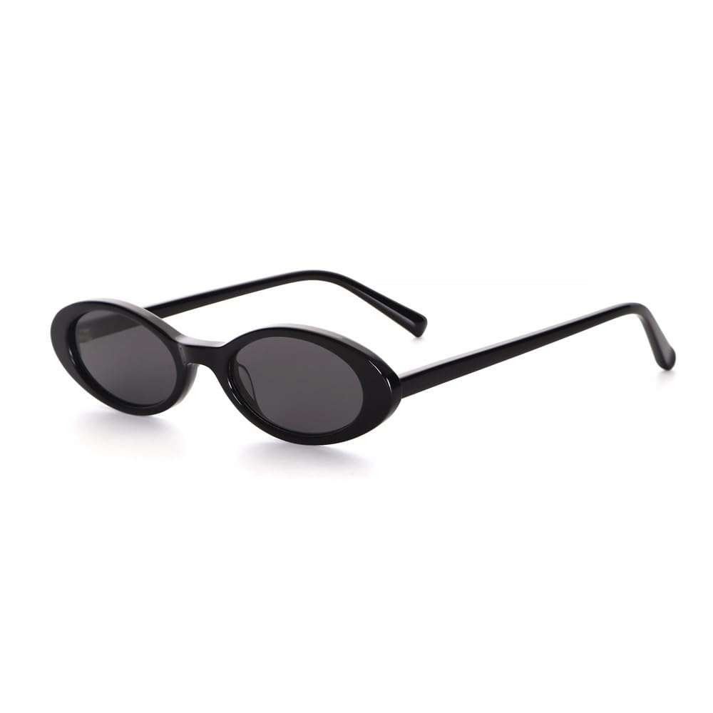 Okulary przeciwsłoneczne retro wysokiej jakości z octanu, małe, owalne, unisex, modne w stylu retro, z metalowymi zawiasami i UV400