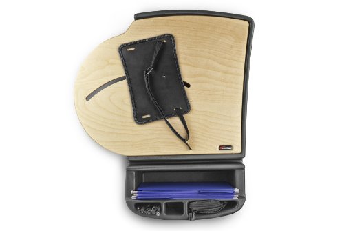 Image of AutoExec Roadmaster Car Desk for Your Vehicle Workstation and Mobile Office, Natural Birch