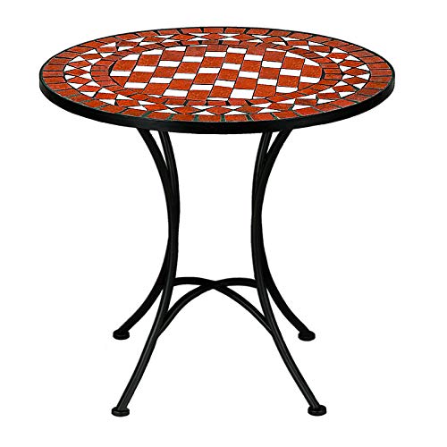 Salon de jardin Table en fer forgé et mosaique design intérieur jardin terrasse balcon decoration terracotta et blanc