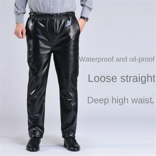 FULBHPRINT Men’S PU Leather Pants Casual Faux Leather Trousers Plus Size Slim Fit Fashion Pants for Spring Autumn4