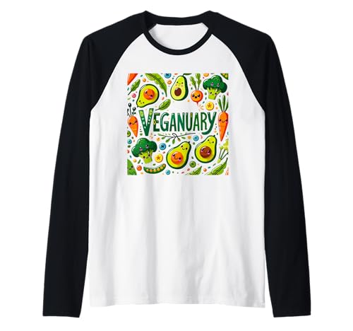 Cadeau Vegan Veganuary mois des Véganes Alimentation Végane Manche Raglan
