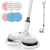 OGORI Cordless Electric Mop,Spin Mop for Floor Cleaning,Spray Mop with 300ML Water Tank/LED Headlight,Handheld Polisher Scrubber with 6 Pads For Wood, Laminate, Tile & Marble