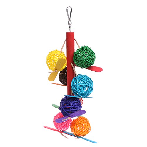 Zzqyis Colorida Mascota Loro Juguete pájaro Campana Bola para perico Cockatiel Masticar Juguetes Divertidos Jaula
