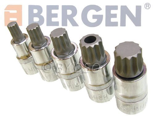 US Pro 5 Piece 1/2 inch Drive Triple Square Socket Bit Set B2076, Variety Pack