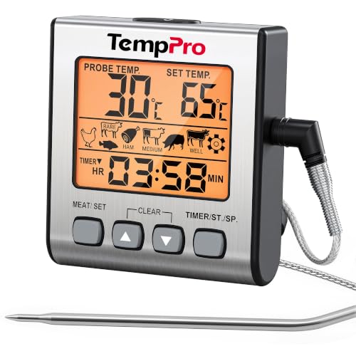 TempPro TP16S Thermomètre à Viande avec Double sonde en Acier Inoxydable