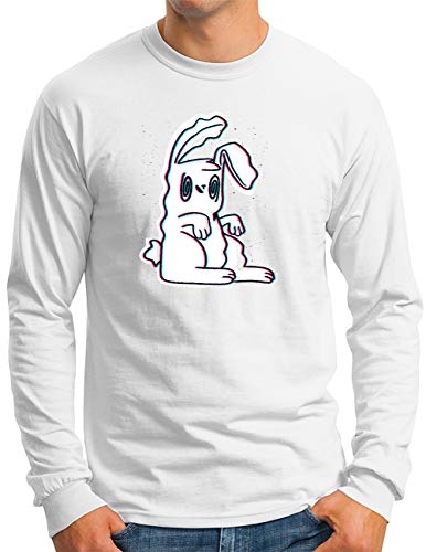 T-shirt psychédélique OM3 Trippy Bunny blanc imprimé space champignons haute définition