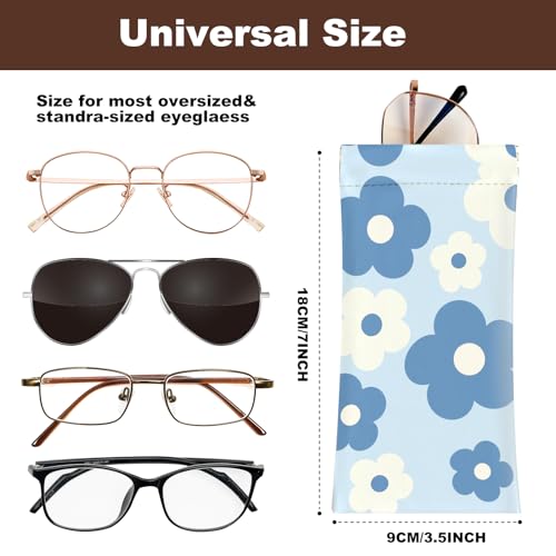 Image of Anikathy 2Pcs Sunglass Eyeglass Glasses Case Soft PU Leather with Cleaning Cloth Portable Glasses Pouch Bag for Men Women