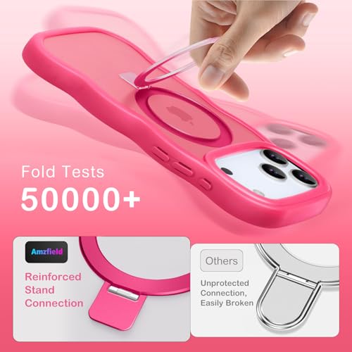 Coque iPhone 17 Pro MagSafe rose ondulée antichoc - 5