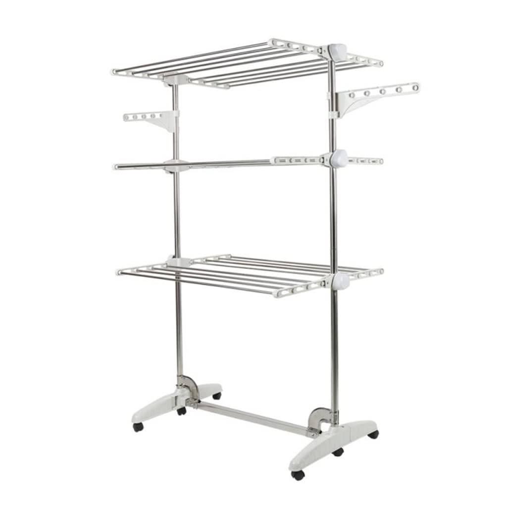 MOBYGKFY Multi-function Clothes Hanger Rack Stand 3/4 Layer Foldable Save Space Clothes Dryer Vertical Floor Stand