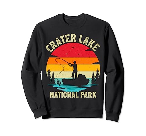 Summer Vacation Fishing Vintage National Park Crater Lake Sweatshirt