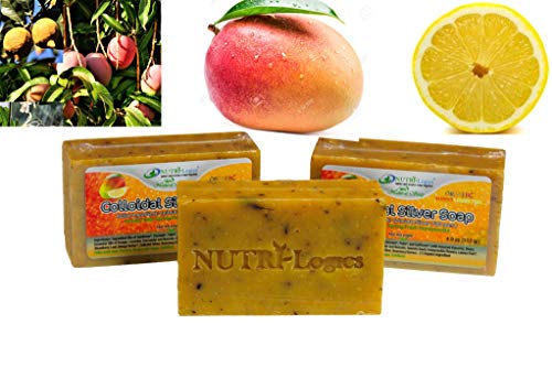 COLLOIDAL SILVER SOAP , EXTRA STRENGTH ( 500 PPM ) 4 OZ BAR , SPRING FRESH HOLISTIC ORGANIC HONEYSUCKLE LEMON MANGO WITH STRAWBERRY LEAF EXFOLIATION , 1 BAR