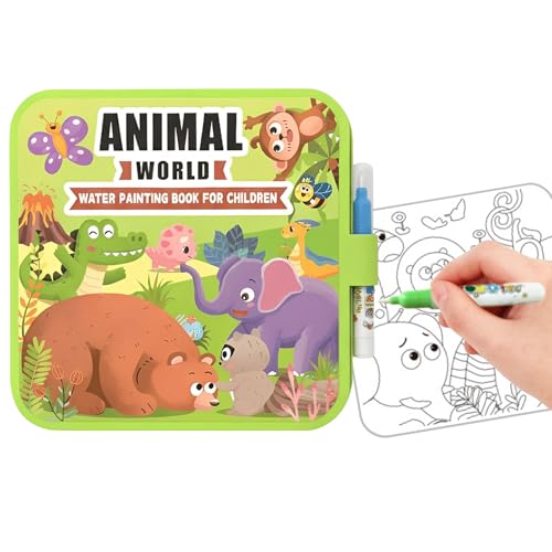 Libro De Acuarela Infantil - Juegos Educativos Reutilizables - Actividades De Pintura Con Acuarelas Para Libros De Colorear,Para Navidad Cumpleaños Niños Niñas Escuela Aula Viaje Avión