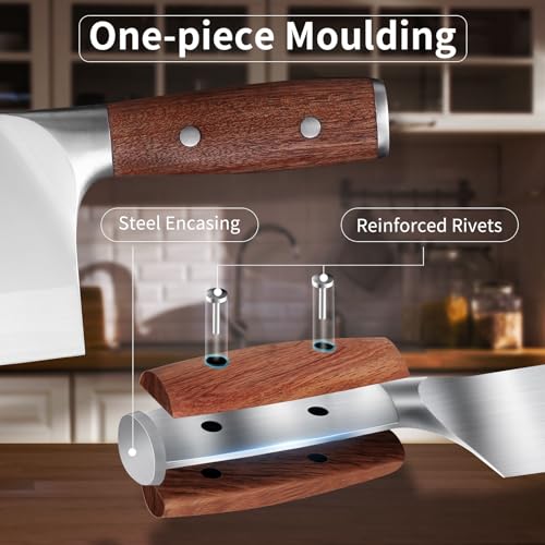 Wangmazi YM-1-3-190-CLE-7 Chef Knife Chinese Cleaver Knife German Stainless Steel Kitchen Knife Ergonomic Comfortable Handle Non-Stick Razor-Sharp Blade Over 300 Years Of Brand thumb #4