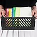 Tixill 2-Pack Mini Foldable Plastic Storage Box Mini Plastic Baskets for Organizing and Storage for Home Kitchen Bedroom Bathroom Office. (Black, 5.9x3.8x2.2)