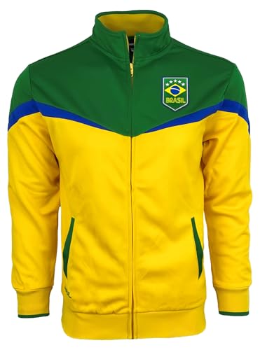 Icon Sports Boy's Brasil Soccer Track Jacket, Youth Sizes Brazil Football Full Zip Jacket2