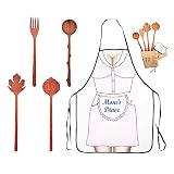BVicHair 4 Wooden Spoons and Forks Set, Set Wooden Salad Spoons, Hostess Gifts, Kitchen Gifts for Wo