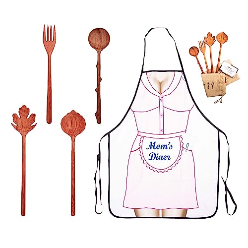 Bvichair 4 Wooden Spoons And Forks Set, Set Wooden Salad Spoons, Hostess Gifts, Kitchen Gifts For Women, Handmade Gifts For Mother's Day, Cute Kitchen Accessories, Unique Kitchen Gifts #TOP29