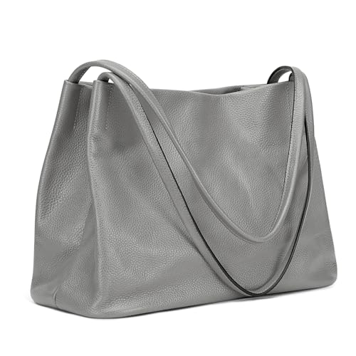 Image of Kattee Leather Tote Purse for Women, Casual Hobo Shoulder Bag | Roomy tote purse with a magnetic snap closure for work, shopping, and daily use.