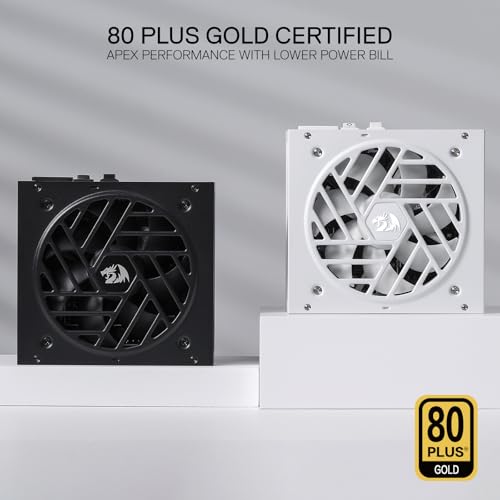 Image of Redragon RGMS-850W PRO 80+ Gold 850 Watt Power Supply w /Upgraded ATX 3.1 & PCIe 5.1 Fully Modular, Compact 150mm Size, Smart ECO Low Noise Fan, 100% Japanese Capacitors, Full Mod Cables