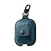 Twelve South AirSnap | Leather Protective Case/Cover with Loss Prevention Clip for AirPods & Wireless Charging Case for AirPods, Deep Teal
