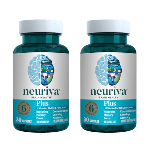 NEURIVA-Plus-Brain-Supplement-for-Memory-Focus-Concentration-Cognitive-Function-with-Clinically-Tested-Nootropics-Phosphatidylserine-and-Neurofactor-VIT-B6-B12-30-Count-Capsules-2-Pack