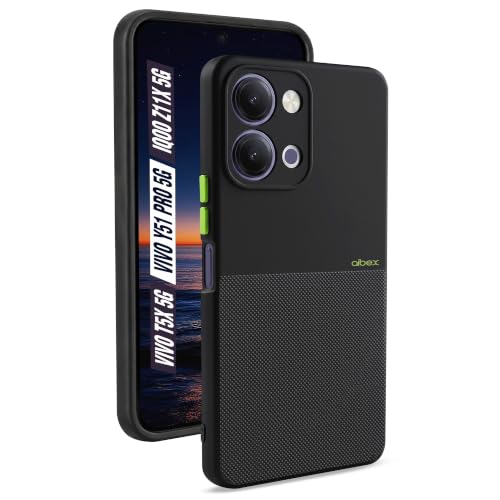 Image of AIBEX Premium Back Cover Case Compatible for Vivo T5X 5G / Vivo Y51 Pro 5G / iQOO Z11X 5G|Scratch & Drop Tested Shockproof Matte Texture Case with Soft Microfibre Lining | Slim Fit Cover - Black