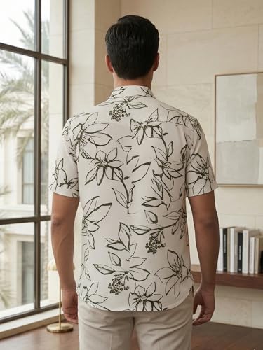 Image of Yash Gallery Men's Cotton Warli Print Shirt Collar Regular Shirt
