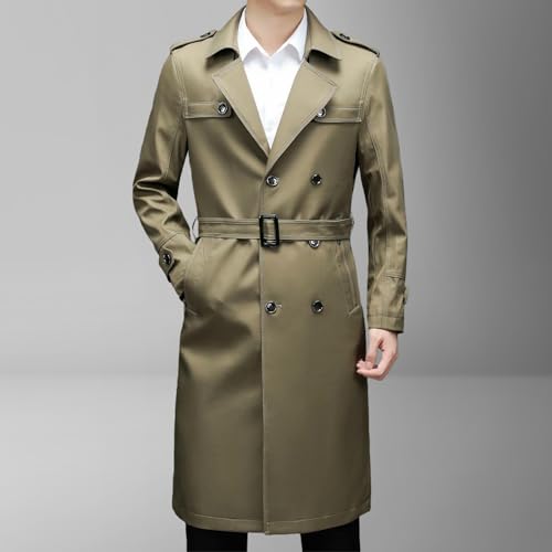 Gabardina de doble botonadura para hombre estilo coreano abrigo ligero primavera otoño 2