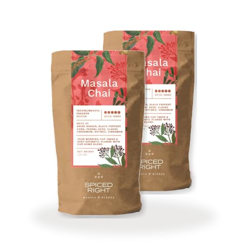 Image of Spiced Right Chai Masala Powder for Tea | Pack of 2 | 100g | with All Natural Ingredients, No Preservatives, Immunity Booster with Aromatic Spices like Dried Ginger, Cloves, Cinnamon, and More.