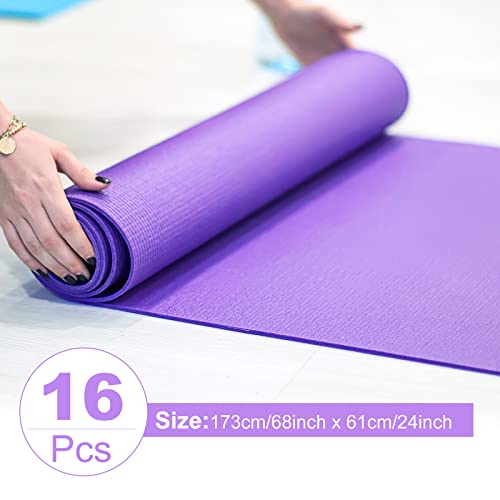 16 Pcs 3 Mm Thick Yoga Mat Anti Slip Workout Mat Exercise Mats For Men Women Gym Home Fitness (Purple) #TOP1