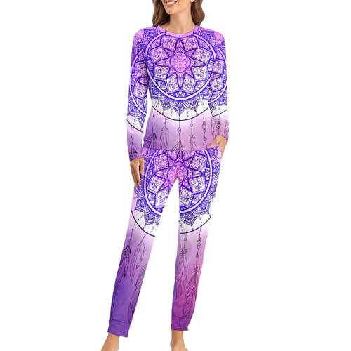 Pyjama femme Capteur De Rêves fini les nuits fraîches en t-shirt manches longues