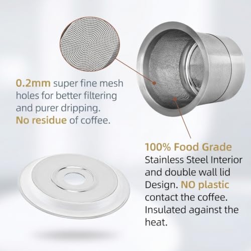 Image of Supvox Compatible with Keurig Coffee Machine, Reusable Stainless Steel K Cup, Food Grade 304 Stainless Steel Coffee Pod