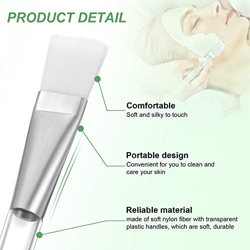 Patelai 16 Pieces Facial-Mask Brush Face-Mask Applicator Soft Facial Application Brush with Clear Plastic Handle for Skin Care, Body Butter Applicator Tools (White)