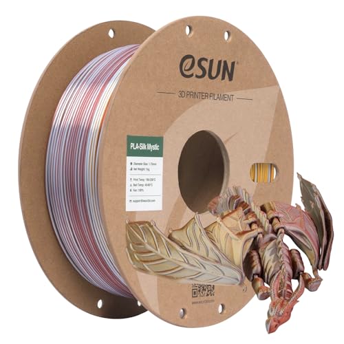 eSUN Silk PLA 3D Printer Filament 1.75mm Three-Color Gradient Shiny Silky Filament, Dimensional Accuracy +/-0.03mm, 1kg 