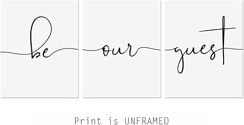 Miniatura 2 de Be Our Guest - Juego de 3 impresiones para decoración de pared de habitación de invitados, dormitorio, decoración de casa de campo, decoración de