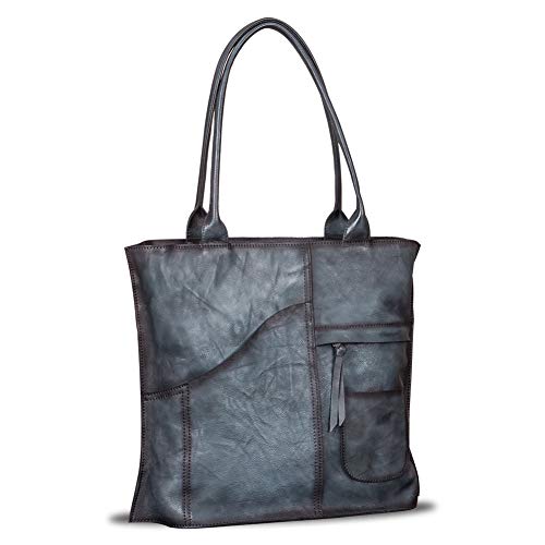 Bolso Tote Vintage de Cuero Genuino para Mujer miniatura 2