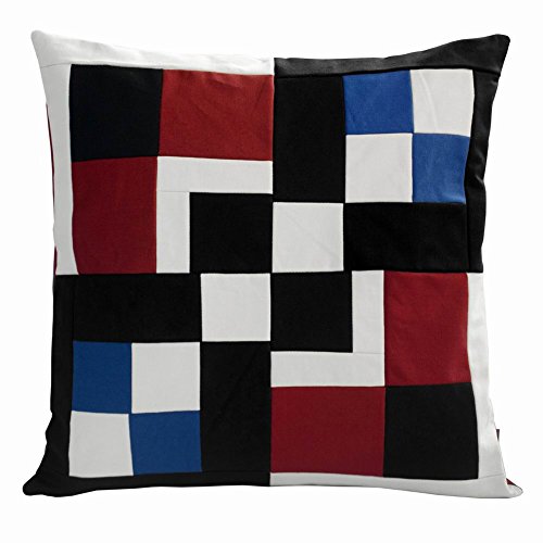 Funda de almohadilla de rejilla Patchwork funda decorativa de cojín p