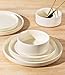 TheTerra Ceramic Dinnerware Sets for 4, 12 Pieces Porcelain Lightweight Plates and Bowls Sets, Scratch Resistant Dish Set, Oven & Microwave & Dishwasher Safe, Beige
